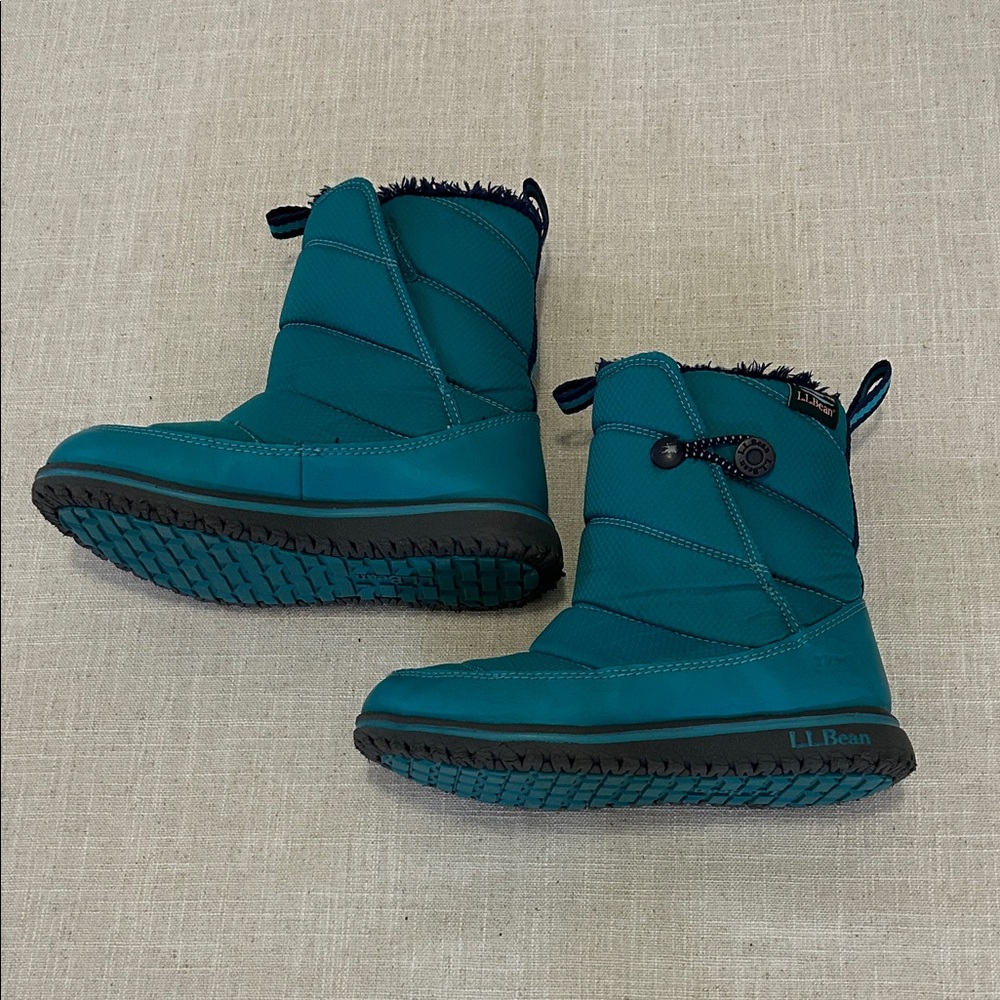 L.L. Bean Boots Kids Size 13 Aqua Ultralight Winter Snow Quilted - Picture 2 of 10
